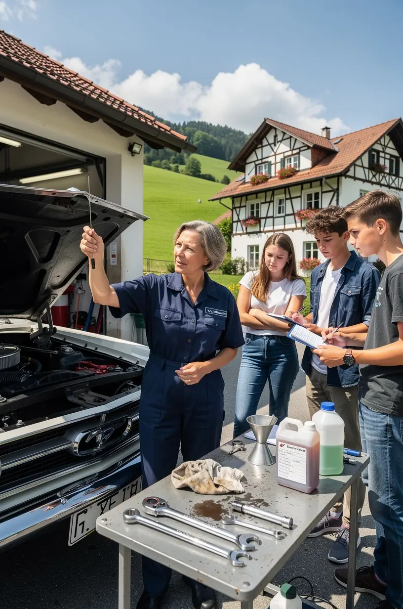 Bremseninspektion mit Sichtprüfung der Bremsscheiben und Beläge für optimale Sicherheit.